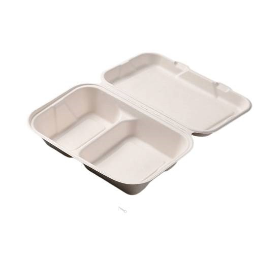 甘蔗渣 可降解9"&times;6"兩格餐盒800ml(50個)