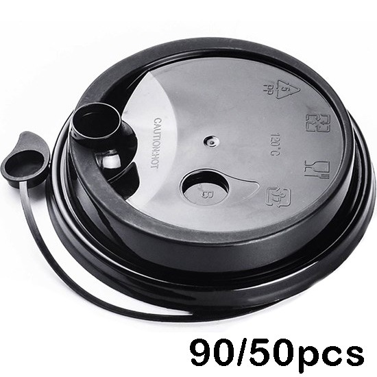PP90 Black Leak-Proof Lid (50pcs)