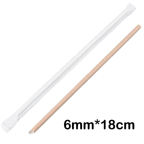 Bubbly Boba TW Individual Pack Paper Straw Short 150pcs (6mm*18cm)