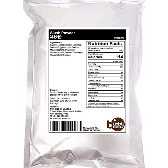 Bubbly Boba Slush Mix Concentrate 1kg (Makes approximately 100x) 