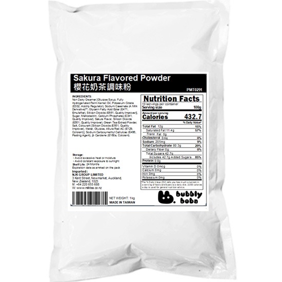 Bubbly Boba Sakura Flavored Powder 1kg