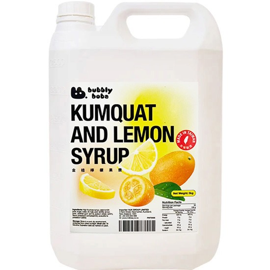 Bubbly Boba Kumquat and Lemon Syrup 5kg