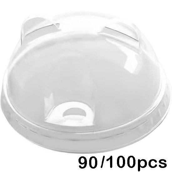 PET90 Clear Panda Shaped Cup Lid (100pcs)