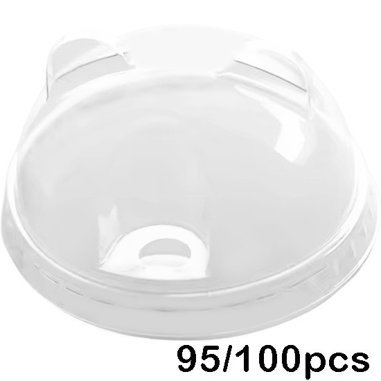 PET95 Clear Panda Shaped Cup Lid (100pcs)